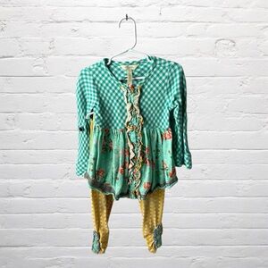 Matilda Jane // Joanna Gaines Pecan Pie Floral and Polka Dot Girls Matching Set